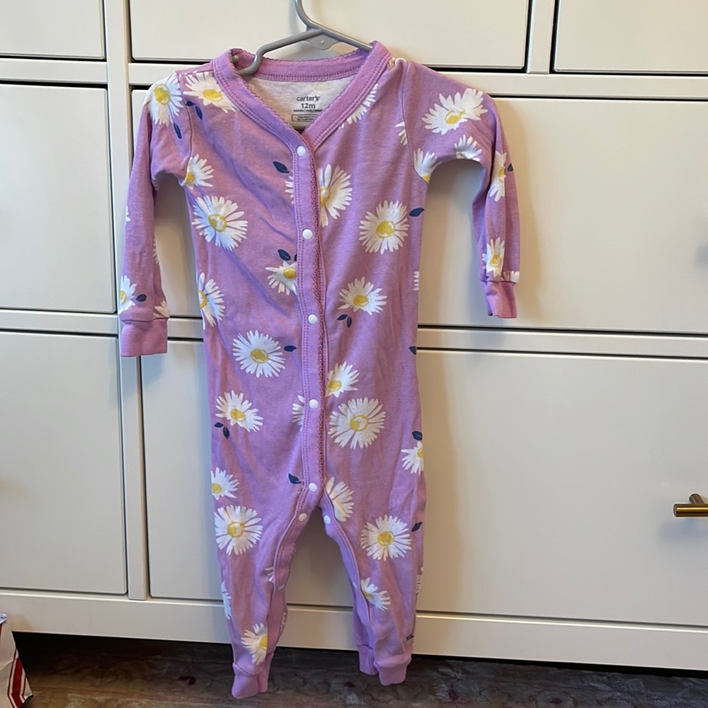 Carter’s Purple Flower Snapped Footie